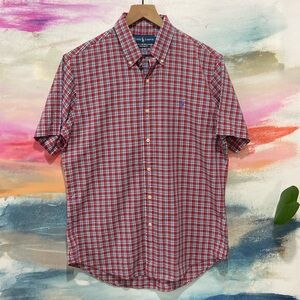 🔥EC🔥Polo Ralph Lauren 100% Cotton Short Sleeve Button Down Shirt.